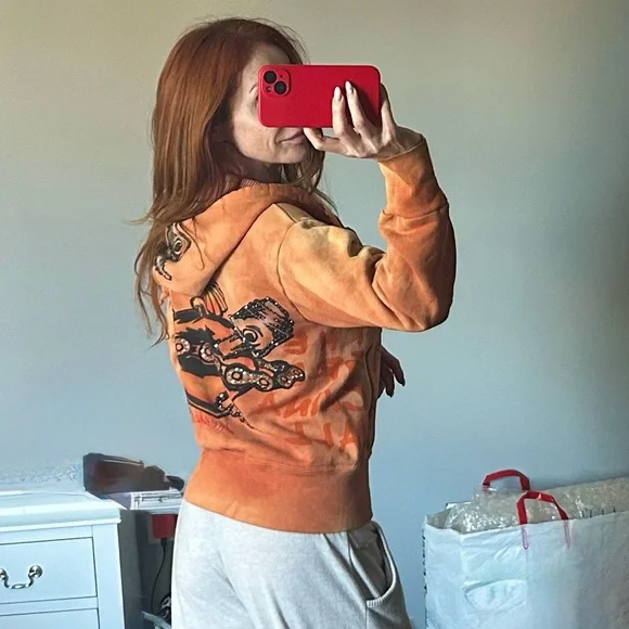 The Great China Wall Vintage RARE Hoodie Swarovski Crystals Sweatshirt handmade - Picture 6 of 9